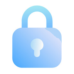 Modern gradient blue padlock icon representing security and protection