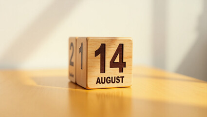 wooden blocks spell out of focus