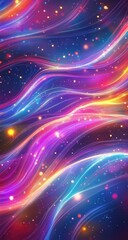 Fototapeta premium Abstract swirling neon lightscape