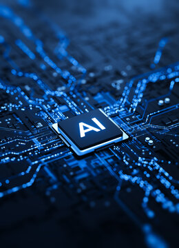 Artificial Intelligence AI Processor on Circuit Board
