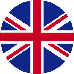 Fototapeta premium United Kingdom flag illustrator country flags round