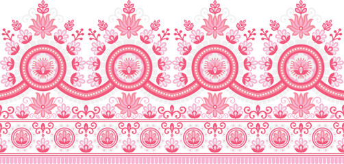 Geometric ethnic pattern seamless flower color oriental