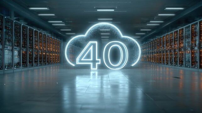 Futuristic server room, cloud computing 40