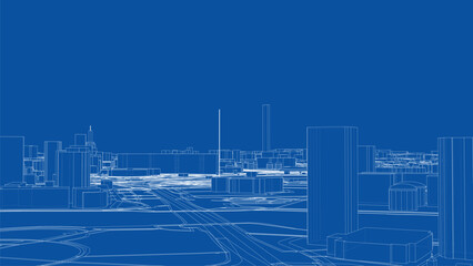 Futuristic City Blueprint