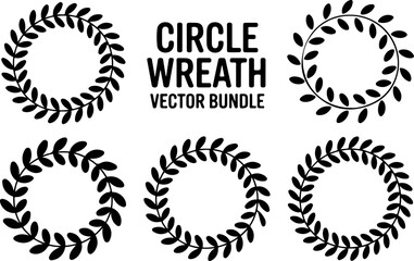 Elegant Circle Laurel Wreath Vector Bundle