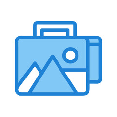 Two picture frame stack flat icon stock illustration art