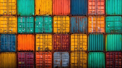 Fototapeta premium Colorful shipping containers