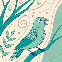 Vector illustration of an abstract background with birds.