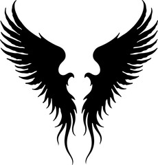 Obraz premium Fallen Angel Wings Tattoo design