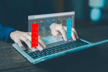 managing milestones on a timeline Gantt chart in technology online. concept of project planner in software, schedule plan management work update, and workflow. project, business, plan, schedule,	
