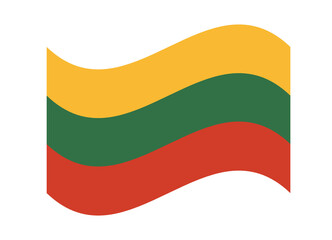 Waving national flag of lithuania isolated.