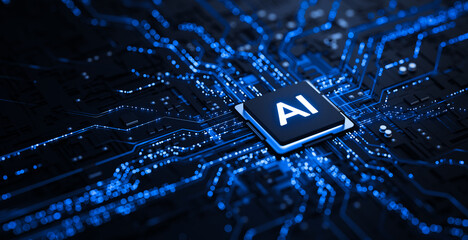 Artificial Intelligence AI Processor on Circuit Board