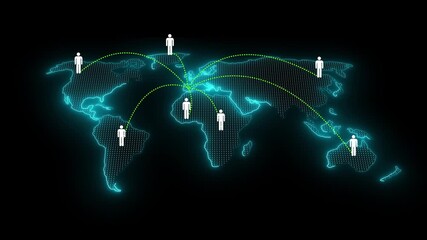 USA map location pin pop up on map motion graphic animation with global technology or social connection network with nodes, links Animation 4K video - Powered by Adobe