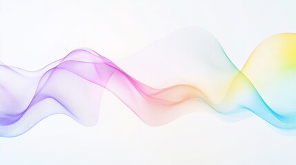 Abstract Colorful Wavy Lines Flowing on White Background Gradient Light Effect 3D