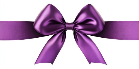 Elegant purple satin ribbon bow (1)