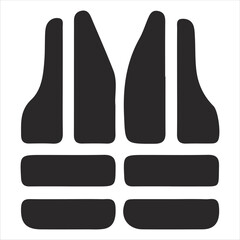 Worker Vest Sillouette Vector Isloated On White Background