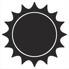 Sun Sillouette Vector Isloated On White Background