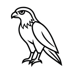 Obraz premium Stylized Falcon Illustration Black and White Vector Image of a Bird of Prey