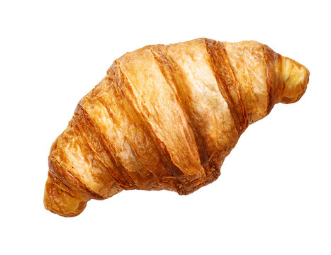 Fresh baked croissant isolated on a white background