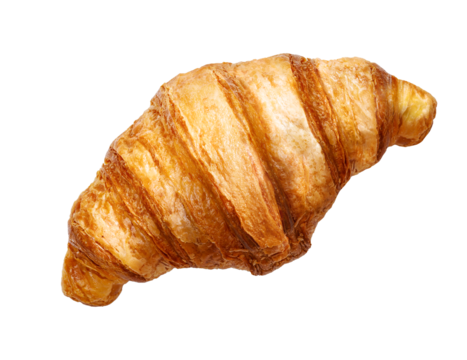 Fresh baked croissant isolated on a white background