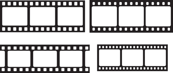 Classic Film Strip Template Design with Empty Frames