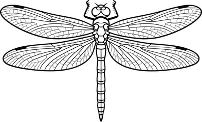 Dragonfly Icon – Detailed Insect Wings Silhouette Vector