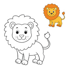 Lion-face coloring page featuring a majestic lion with a detailed mane, bold outlines, and expressive eyes—perfect for kids and adults to color creatively.
