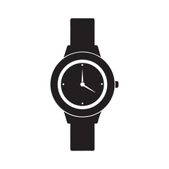 Visible Buckle Wristwatch Silhouette Vector Art