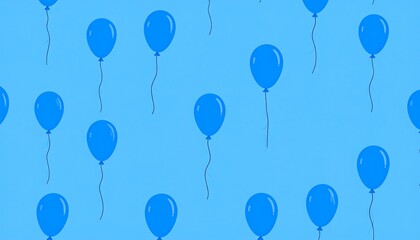 Blue balloons on light blue background