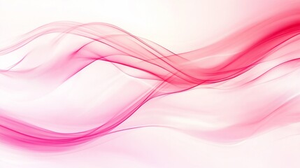 Abstract pink waves flowing softly on a pale background with transparent lines