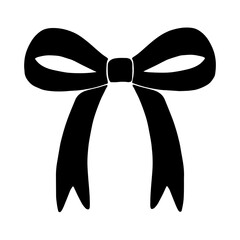 bowtie silhouette illustration isolated on transparent background 