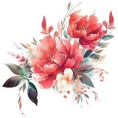 Pink lilies and assorted flowers in a beautiful floral bouquet, perfect for spring or summer garden designs