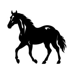 horse silhouette illustration isolated on transparent background 
