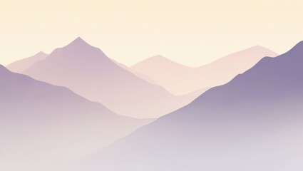 Serene Pastel Mountain Landscape Layers in Soft Light