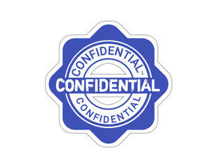 Confidential Stamp Icon - Blue Grunge Label PNG for Private Files & Documents