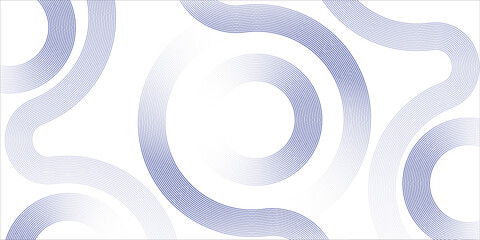 Abstract blue circle lines on white background. Geometric stripe line art design. Modern gradient lines pattern. Futuristic technology concept. Suit for website, banner, presentation, brochure, cover