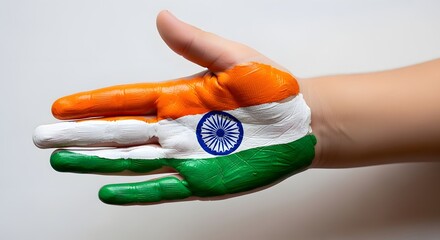 Painted Hand in Colors, Symbolizing Creativity and Artistic Expression