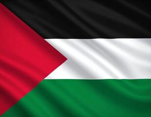 Obraz premium Waving Palestinian Flag - Symbol of Heritage and Hope