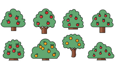 Cartoon Bush Collection: Cute Green Shrub Illustrations for Games, Designs, and Artwork – Variety of Shapes and Sizes for Your Creative Projects