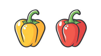 Pepper and Pepper Vegetable Silhouette Icon for Social Media Posts