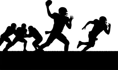 Fototapeta premium American football, team sport, huddle, vector bundle