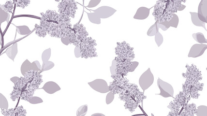 Lilac Flower Branch Seamless Spring Pattern Design