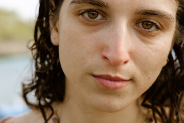 Fototapeta premium close up portrait of a young woman