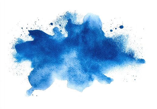 Abstract watercolor splatter in shades of blue (2)