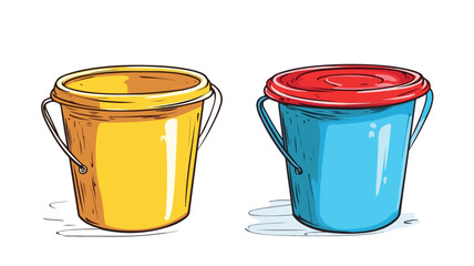 Vibrant Colorful Buckets with Handles - Professional Stock Photo