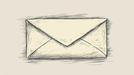Vintage Mail Drawing Style Isolated Vector Illustration