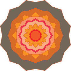 Color mandala vector illustration template, Isolated hand-drawn doodle mandala, Ethnic mandala with colorful.