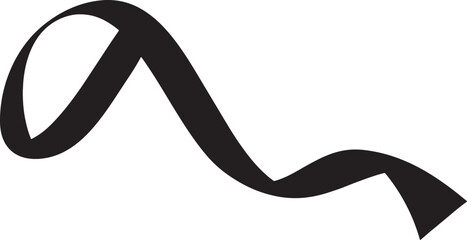 Abstract black ribbon curve graphic