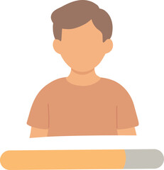 Progress Bar with Happy Character.Progress bar illustration showing “Almost There” (no text), with happy character beside.