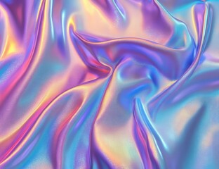 Obraz premium Fluid, iridescent fabric folds in pastel hues